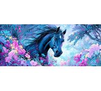 Diamond Painting Kit Completo 5D Adulti Cavallo Oscuro Square Drill Pittura Diamante Quadri con Perline per Principianti e Bambini, Pittura con Diamanti per Decor per Casa e Pareti 80x160cm Ap4483