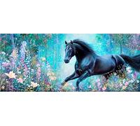 Diamond Painting Kit Completo 5D Adulti Cavallo Oscuro Square Drill Pittura Diamante Quadri con Perline per Principianti e Bambini, Pittura con Diamanti per Decor per Casa e Pareti 50x100cm Ap4461