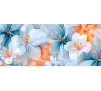 Diamond Painting Kit Completo 5D Adulti Fiori Bianchi Square Drill Pittura Diamante Quadri con Perline per Principianti e Bambini, Pittura con Diamanti per Decor per Casa e Pareti 50x120cm Ap16356