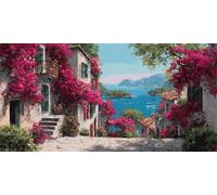 Diamond Painting Kit Completo, 5D Città dei Fiori Diamond Painting Quadrati Grandi Dimensioni 50x100cm, Kit per Pittura Diamante Paesaggio Fai Da Te, Strass Ricamo a Punto Croce per Adulti (SQ41)