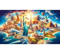 Diamond Painting Kit Completo,5D Famoso scenario della città Diamond Painting per Adulti,Fai Da Te Strass Ricamo a Punto Croce Pittura Diamante Arts per Casa Pareti Decora Square Drill,90x190 cm