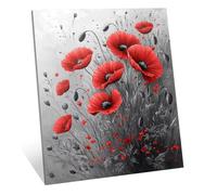 Diamond Painting Kit Completo, 5D Rosso Diamond Painting Bambini, DIY Diamantini Crystal Art Papavero Quadri con Perline Passatempo per Adulti Pittura Diamante per la Decorazione 45x60 cm H-1195