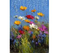 Diamond Painting Kit Completo, Acquerello Pittura Diamante per Bambini e Adulti, 5D Quadri Diamond Painting Fiore DIY Mosaico Strass Diamantini Crystal art per Decorazioni Casa e Pareti 50x70 cm Q4-17