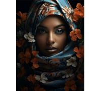 Diamond Painting Kit Completo Africa, DIY 5D Diamond Painting Grandi Dimensioni 80x120cm, Kit per Diamond Painting Signora, Quadri Con Perline Pittura Diamante per Decorazione da Parete -YZ1203
