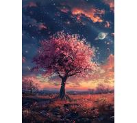 Diamond Painting Kit Completo Albero, Diamond Painting Adulti Cielo Stellato, Disegni con Perline da Attaccare, DIY Diamantini Crystal Art Kit, Pittura Diamante per Decorazione Casa 80X110cm N-5747