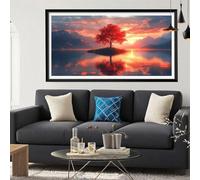 Diamond Painting Kit Completo Albero Diamond Painting Grandi Dimensioni 80x160 Pittura Diamante Lago Fai da Te Diamantini Crystal Art Quadri con Perline Strass Ricamo Decorazioni Casa, Regali Y6-366