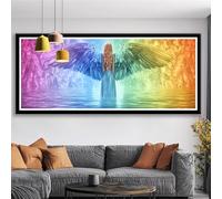 Diamond Painting Kit Completo Angelo Diamond Painting Adulti, 5D Diamantini Crystal Art Donna Pittura Diamante,DIY Strass Ricamo Punto Croce Artigianale Kit per Decorazioni Casa Regalo 225x90 cm S0-16
