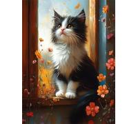 Diamond Painting Kit Completo Animale 5D DIY Diamond Painting Adulti, Davanzale Pittura Diamante Quadri Con Perline, Diamantini Crystal Art Bambini Pittura per Decorazione Casa e Pareti 50x70cm X-658