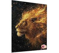 Diamond Painting Kit Completo Animale Diamond Painting Adulti Kit Leone Disegni con Perline da Attaccare, DIY Pittura Diamante Passatempo per Adulti, 5D Diamantini Crystal Art Regalo 80x110cm C-19