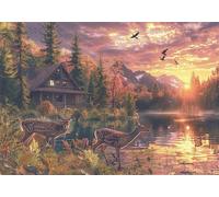 Diamond Painting Kit Completo Animale Diamond Painting Cervo, 5D Diamantini Crystal Art Bambini Pittura Diamante, Fai da Te Strass Ricamo a Punto Croce per Casa Decorazioni Parete 15x20 cm O4-1073