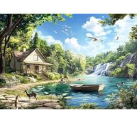 Diamond Painting Kit Completo Animale Diamond Painting Lago, 5D Diamantini Crystal Art Bambini Pittura Diamante, Fai da Te Strass Ricamo a Punto Croce per Casa Decorazioni Parete 60x80 cm O4-1123