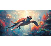 Diamond Painting Kit Completo Animali 5D DIY Diamond Painting Bambini tartarughe marine Kit Pittura Diamante Grandi Dimensioni, Set Regalo Donna, Oggetti Decorativi per la Casa, 60x120cm s-41