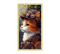 Diamond Painting Kit Completo animali gatti Diamond Painting Adulti DIY Diamantini Crystal Art Mosaico Ricamo a Punto Croce Kit Completo, Decorazione per Casa, Regalo di Compleanno 100x200cm q-134