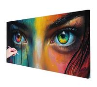 Diamond Painting Kit Completo Astratto Diamond Painting Grandi Dimensioni 150x60cm, 5D DIY Pittura Diamante Retrò Crystal Punto Croce Kit, Disegni con Perline da Attaccare per Decor Regalo Donna J-94