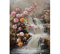 Diamond Painting Kit Completo Autunno Diamond Painting Adults Flower, 5D Diamantini Crystal Art Passatempo per Adulti DIY Strass Quadrato Kit Ricamo per Decorazione Parete Casa, 70x100cm M-X173RE