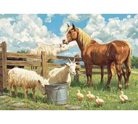 Diamond Painting Kit Completo Azienda Agricola Diamond Painting Animale, 5D Diamantini Crystal Art Pittura Diamante, Fai da Te Strass Ricamo a Punto Croce per Casa Decorazioni Parete 80x110 cm O4-1199