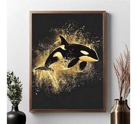 Diamond Painting Kit Completo Balena Diamond Painting Adulti Animale 5D DIY Pittura Diamante, Strass Ricamo a Punto Croce Pittura Kit Crystal Art per Decorazione, Regalo Donne 40x50 cm JPF V-H