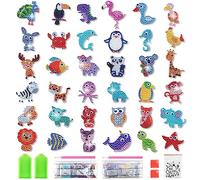 Diamond Painting Kit Completo Bambini Pittura Diamante 5D Fai Da Te 36 Pezzi Diamantini Crystal Art Bambini Adesivo Animali Mosaico Stickers DIY Mosaici per Bambini Adulti Principianti (Stile 2)
