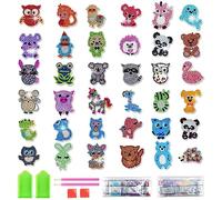 Diamond Painting Kit Completo Bambini Pittura Diamante 5D Fai Da Te 36 Pezzi Diamantini Crystal Art Bambini Adesivo Animali Mosaico Stickers DIY Mosaici per Bambini Adulti Principianti (Stile 1)