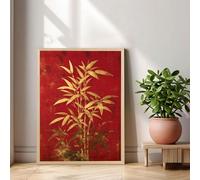 Diamond Painting Kit Completo - Bambù & Rosso - Full Drill Pittura Diamante per Adulti e Principianti, 50x70cm Tela Ricamo Diamanti Anti-stress, Arte del Cristallo Fai da Te per Decor Casa 1Z-224