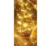 Diamond Painting Kit Completo Barca a vela Diamond Painting Grandi Dimensioni Sogni, DIY Passatempo per Adulti Pittura Diamante Arte, Diamantini Crystal Art per Decorazione Della 30x60cm, Model791