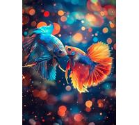 Diamond Painting Kit Completo Blu, Pittura Diamante 5D DIY Adulti, Pesce Diamante Painting, Strass Ricamo a Punto Croce Pittura Kit Craft Arts Regalo, per Decorazione Della Parete di Casa 60x80cm F-85