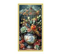 Diamond Painting Kit Completo Cage piante Diamond Painting Adulti DIY Diamantini Crystal Art Mosaico Ricamo a Punto Croce Kit Completo, Decorazione per Casa, Regalo di Compleanno 100x200cm q-538