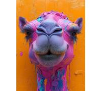 Diamond Painting Kit Completo Cammello Diamond Painting Adults Animale, 5D Diamantini Crystal Art Passatempo per Adulti DIY Strass Round Kit Ricamo per Decorazione Parete Casa, Regalo 70x100cm 6-X35HC