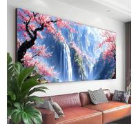 Diamond Painting Kit Completo Cascata Diamond Painting Adulti Grandi Dimensioni 200x80 cm, 5D Pittura a Diamante Paesaggio, DIY Rotondo Crystal Ricamo Punto Croce Art per Decorazioni Casa Regalo W-4