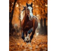 Diamond Painting Kit Completo Cavallo Diamond Painting Adults Autunno, 5D Diamantini Crystal Art Passatempo per Adulti DIY Strass Quadrato Kit Ricamo per Decorazione Parete Casa, 40x60cm Z-RE71NV