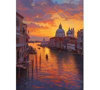 Diamond Painting Kit Completo Cittadella di Venezia, DIY 5D Diamond Painting Grandi Dimensioni 40x60cm, Kit per Diamond Painting Paesaggi, Quadri Con Perline per Decorazione da Parete -YZ1475