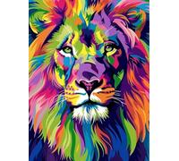 Diamond Painting Kit Completo Colore Pittura Diamante per Adulti Il Leone 5D DIY Diamantini Painting Completo Accessori Crystal Art Kit Mosaico Ricamo a Punto Croce per Decorazioni Casa 30x40cm S0-50