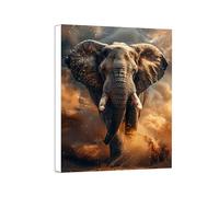 Diamond Painting Kit Completo, Diamond Painting Adulti Africa, 5D DIY Elefante Diamantini Crystal Art, Pittura Diamante Ricamo a Punto Croce Artigianale Per Decorazione Parete Di Casa 30x40cm 0a-183