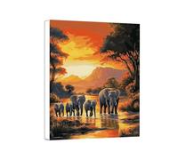 Diamond Painting Kit Completo, Diamond Painting Adulti Africa, 5D DIY Elefante Diamantini Crystal Art, Pittura Diamante Ricamo a Punto Croce Artigianale Per Decorazione Parete Di Casa 20x30cm 0a-182