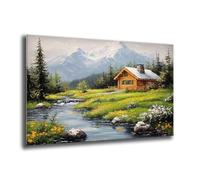 Diamond Painting Kit Completo, Diamond Painting Bambina Adulti, Rotondi Diamanti Diamantini Crystal Art Kit, Pittura Diamante 5D Arte Artigianato, Casa Parete Decorativi Foresta Case 25x35 cm G-95