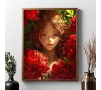 Diamond Painting Kit Completo Donna Diamond Painting Adulti Fiore 5D DIY Pittura Diamante, Strass Ricamo a Punto Croce Pittura Kit Crystal Art per Decorazione, Regalo Donne 80x100cm JPF H-S