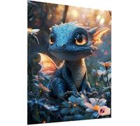 Diamond Painting Kit Completo Drago Diamond Painting Adulti Kit Fiore Disegni con Perline da Attaccare, DIY Pittura Diamante Passatempo per Adulti, 5D Diamantini Crystal Art per Regalo 80x110cm H-44