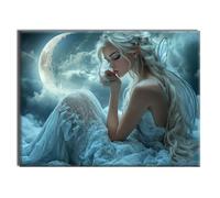 Diamond Painting Kit Completo Elfo Luna Diamantini Crystal Art Adulti, Kit Punto Croce Passatempo per Adulti e Bambini, per Autunnali Halloween Decorazioni Casa parete, Natale Regali 90x120cm A-j-69