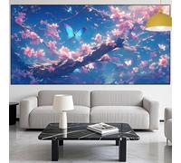 Diamond Painting Kit Completo Farfalla Pittura Diamante Adulti Fiore Diamantini Crystal Art Bambini,Pittura Diamante Puzzle Strass Ricamo Punto Croce Painting Hobby Creativi Adulti 80x200cm YM-219