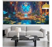 Diamond Painting Kit Completo Farfalla Pittura Diamante Adulti Fiore Diamantini Crystal Art Bambini,Pittura Diamante Puzzle Strass Ricamo Punto Croce Painting Hobby Creativi Adulti 90x250cm YM-39
