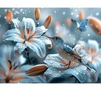 Diamond Painting Kit Completo Fiore 5D DIY Diamond Painting Adulti, Giglio Pittura Diamante Quadri Con Perline, Diamantini Crystal Art Pittura per Decorazione Casa e Pareti, Regalo Donna 40x60cm X-709