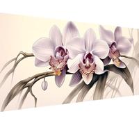 Diamond Painting Kit Completo, Fiore di Orchidea 5D DIY Diamond Painting Bambini e Adulti Kit, Full Drill Cristallo Ricamo con Strass Punto Croce Tela, Craft Arts for Home Wall Decor 120x60cm L-358