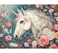Diamond Painting Kit Completo Fiore Diamond Painting Adulti Cavallo, Pittura Diamante Kit Adulti, Diamantini Crystal Pittura Diamante, Decorazione per Casa, Regali per le donne 120x90cm, Model 339