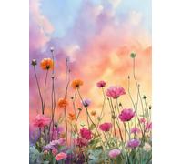 Diamond Painting Kit Completo Fiore Diamond Painting Diamanti Quadrati Pianta 5D Pittura Diamante Kit Completo per Adulti, Diamantini Crystal Art Strass Ricamo per Decorazioni Casa 40x50 cm S-16