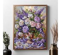 Diamond Painting Kit Completo Fiori Diamond Painting Adulti Fiore 5D DIY Pittura Diamante, Strass Ricamo a Punto Croce Pittura Kit Crystal Art per Decorazione, Regalo Donne 70x95cm JPF 3-0