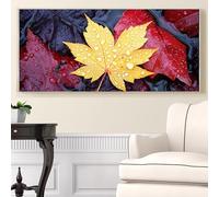 Diamond Painting Kit Completo Foglie d'acero Diamond Painting Grandi Dimensioni Autunno, DIY Passatempo per Adulti Pittura Diamante Arte, Diamantini Crystal Art per Decorazione Della 90x180cm,Model143