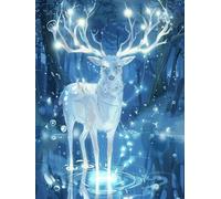 Diamond Painting Kit Completo Il Sogno Pittura Diamante per Adulti Cervo 5D DIY Diamantini Painting Completo Accessori Crystal Art Kit Mosaico Ricamo a Punto Croce per Decorazioni Casa 20x30cm S0-408