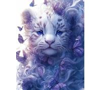 Diamond Painting Kit Completo Leone 5D DIY Diamond Painting Adulti, Farfalla Pittura Diamante Quadri Con Perline, Diamantini Crystal Art Bambini Pittura per Decorazione Casa e Pareti 60x90cm X-637