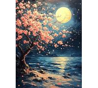 Diamond Painting Kit Completo Luna 5D DIY Diamond Painting Adulti, Albero Pittura Diamante Quadri Con Perline, Diamantini Crystal Art Pittura per Decorazione Casa e Pareti, Regalo Donna 50x70cm X-617