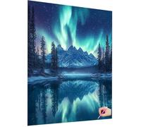 Diamond Painting Kit Completo Paesaggi Diamond Painting Adulti Kit Aurora Disegni con Perline da Attaccare, DIY Pittura Diamante Passatempo per Adulti, 5D Diamantini Crystal Art Regalo 40x50cm D-28